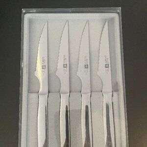 New ZWILLING J.A.Henckels Set of 4 Stainless Steel Steak Knives in Original Box